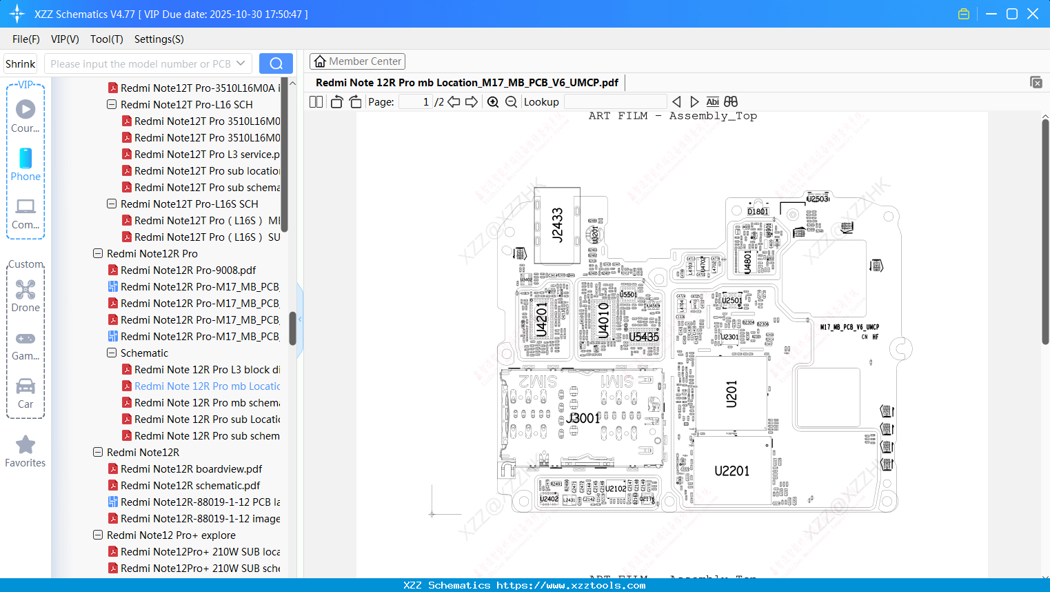 Xiaomi Redmi Note 12R Pro Mb Location_M17_MB_PCB_V6_UMCP